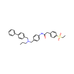 CCCN(Cc1ccc(NC(=O)Cc2ccc(S(=O)(=O)CC)cc2)cc1)Cc1ccc(-c2ccccc2)cc1 ZINC000103257512