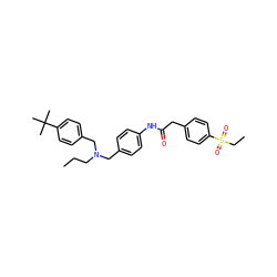 CCCN(Cc1ccc(NC(=O)Cc2ccc(S(=O)(=O)CC)cc2)cc1)Cc1ccc(C(C)(C)C)cc1 ZINC000103239345