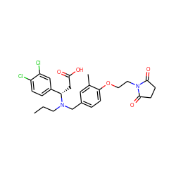 CCCN(Cc1ccc(OCCN2C(=O)CCC2=O)c(C)c1)[C@@H](CC(=O)O)c1ccc(Cl)c(Cl)c1 ZINC000207116610
