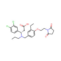 CCCN(Cc1ccc(OCCN2C(=O)CCC2=O)c(CC)c1)[C@@H](CC(=O)O)c1ccc(Cl)c(Cl)c1 ZINC000207196717