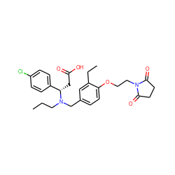 CCCN(Cc1ccc(OCCN2C(=O)CCC2=O)c(CC)c1)[C@@H](CC(=O)O)c1ccc(Cl)cc1 ZINC000207132755