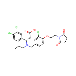 CCCN(Cc1ccc(OCCN2C(=O)CCC2=O)c(Cl)c1)[C@@H](CC(=O)O)c1ccc(Cl)c(Cl)c1 ZINC000207196826