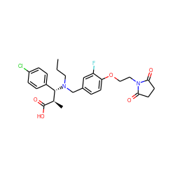 CCCN(Cc1ccc(OCCN2C(=O)CCC2=O)c(F)c1)[C@@H](c1ccc(Cl)cc1)[C@@H](C)C(=O)O ZINC000220713139