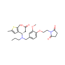 CCCN(Cc1ccc(OCCN2C(=O)CCC2=O)c(OC)c1)[C@@H](CC(=O)O)c1cc(C)sc1C ZINC000225161277