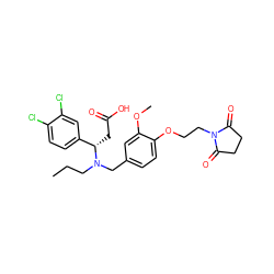CCCN(Cc1ccc(OCCN2C(=O)CCC2=O)c(OC)c1)[C@@H](CC(=O)O)c1ccc(Cl)c(Cl)c1 ZINC000207269448