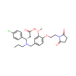CCCN(Cc1ccc(OCCN2C(=O)CCC2=O)c(OC)c1)[C@@H](CC(=O)O)c1ccc(Cl)cc1 ZINC000207254200