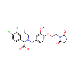 CCCN(Cc1ccc(OCCN2C(=O)CCC2=O)c(OC)c1)[C@H](C(=O)O)c1ccc(Cl)c(Cl)c1 ZINC000207197116