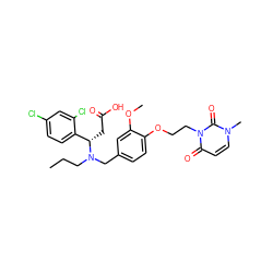 CCCN(Cc1ccc(OCCn2c(=O)ccn(C)c2=O)c(OC)c1)[C@@H](CC(=O)O)c1ccc(Cl)cc1Cl ZINC000225131451