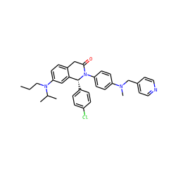 CCCN(c1ccc2c(c1)[C@@H](c1ccc(Cl)cc1)N(c1ccc(N(C)Cc3ccncc3)cc1)C(=O)C2)C(C)C ZINC000118795618