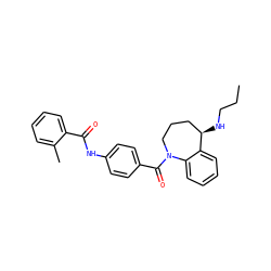CCCN[C@@H]1CCCN(C(=O)c2ccc(NC(=O)c3ccccc3C)cc2)c2ccccc21 ZINC000013757984