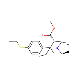 CCCN1[C@H]2CC[C@H]1[C@@H](C(=O)OC)[C@@H](c1ccc(SCC)cc1)C2 ZINC000253679554