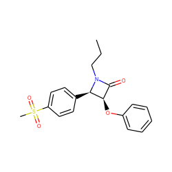 CCCN1C(=O)[C@@H](Oc2ccccc2)[C@H]1c1ccc(S(C)(=O)=O)cc1 ZINC000098083990