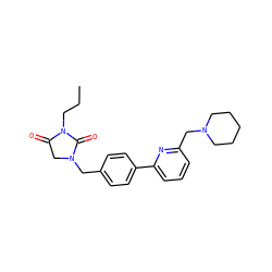 CCCN1C(=O)CN(Cc2ccc(-c3cccc(CN4CCCCC4)n3)cc2)C1=O ZINC000072125025