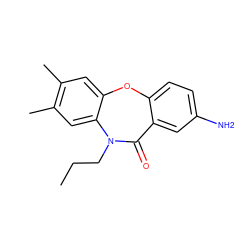 CCCN1C(=O)c2cc(N)ccc2Oc2cc(C)c(C)cc21 ZINC000005838781