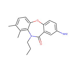 CCCN1C(=O)c2cc(N)ccc2Oc2ccc(C)c(C)c21 ZINC000005838767