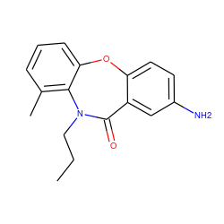 CCCN1C(=O)c2cc(N)ccc2Oc2cccc(C)c21 ZINC000005838778