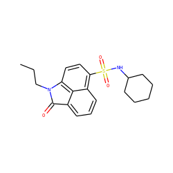 CCCN1C(=O)c2cccc3c(S(=O)(=O)NC4CCCCC4)ccc1c23 ZINC000041125305
