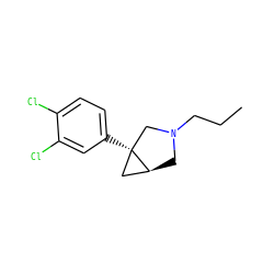 CCCN1C[C@H]2C[C@@]2(c2ccc(Cl)c(Cl)c2)C1 ZINC000034986882