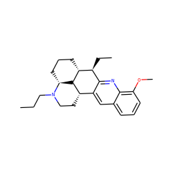 CCCN1CC[C@H]2c3cc4cccc(OC)c4nc3[C@H](CC)[C@H]3CCC[C@@H]1[C@@H]32 ZINC001772617833