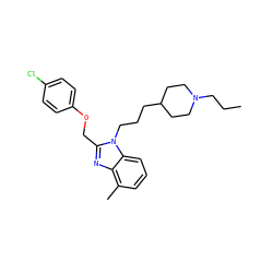 CCCN1CCC(CCCn2c(COc3ccc(Cl)cc3)nc3c(C)cccc32)CC1 ZINC000027526756