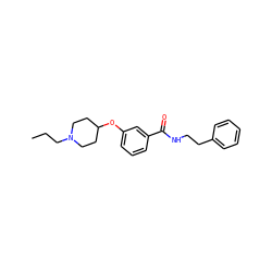 CCCN1CCC(Oc2cccc(C(=O)NCCc3ccccc3)c2)CC1 ZINC000014954236