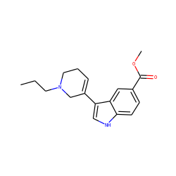 CCCN1CCC=C(c2c[nH]c3ccc(C(=O)OC)cc23)C1 ZINC000026748978