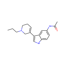 CCCN1CCC=C(c2c[nH]c3ccc(NC(C)=O)cc23)C1 ZINC000026817593
