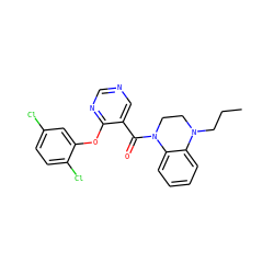 CCCN1CCN(C(=O)c2cncnc2Oc2cc(Cl)ccc2Cl)c2ccccc21 ZINC000095578811