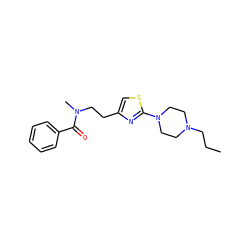 CCCN1CCN(c2nc(CCN(C)C(=O)c3ccccc3)cs2)CC1 ZINC000098082647