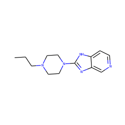 CCCN1CCN(c2nc3cnccc3[nH]2)CC1 ZINC000040899107