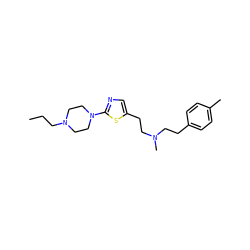 CCCN1CCN(c2ncc(CCN(C)CCc3ccc(C)cc3)s2)CC1 ZINC000098084606