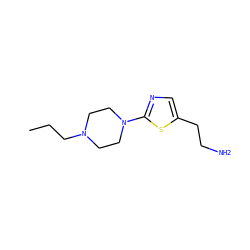 CCCN1CCN(c2ncc(CCN)s2)CC1 ZINC000040901034