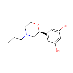 CCCN1CCO[C@@H](c2cc(O)cc(O)c2)C1 ZINC000028957421