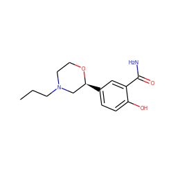 CCCN1CCO[C@@H](c2ccc(O)c(C(N)=O)c2)C1 ZINC000028957461