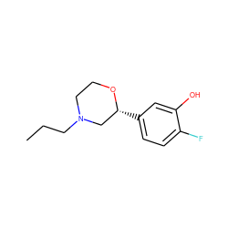 CCCN1CCO[C@H](c2ccc(F)c(O)c2)C1 ZINC000028957399