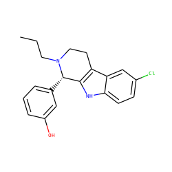 CCCN1CCc2c([nH]c3ccc(Cl)cc23)[C@@H]1c1cccc(O)c1 ZINC000049802865