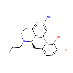 CCCN1CCc2cc(N)cc3c2[C@H]1Cc1ccc(O)c(O)c1-3 ZINC000026849692
