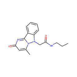 CCCNC(=O)Cn1c2ccccc2c2nc(=O)cc(C)n21 ZINC000002947634