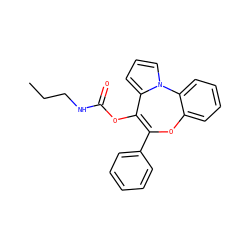 CCCNC(=O)OC1=C(c2ccccc2)Oc2ccccc2-n2cccc21 ZINC000013491308