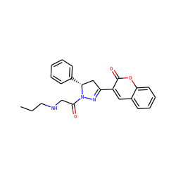 CCCNCC(=O)N1N=C(c2cc3ccccc3oc2=O)C[C@H]1c1ccccc1 ZINC000653724583