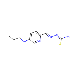 CCCNc1ccc(/C=N/N=C(/N)S)nc1 ZINC000013756692