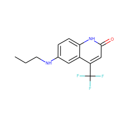 CCCNc1ccc2[nH]c(=O)cc(C(F)(F)F)c2c1 ZINC000014968235