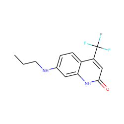 CCCNc1ccc2c(C(F)(F)F)cc(=O)[nH]c2c1 ZINC000014968267