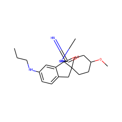 CCCNc1ccc2c(c1)[C@@]1(NC(=N)N(C)C1=O)C1(CCC(OC)CC1)C2 ZINC001772641411
