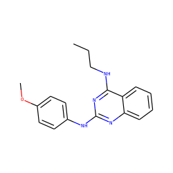 CCCNc1nc(Nc2ccc(OC)cc2)nc2ccccc12 ZINC000096205592