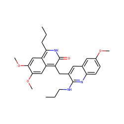 CCCNc1nc2ccc(OC)cc2cc1Cc1c(=O)[nH]c(CCC)c2cc(OC)c(OC)cc12 ZINC000201599564