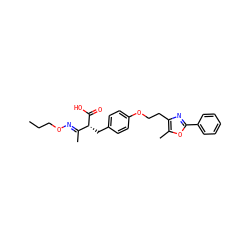 CCCO/N=C(\C)[C@@H](Cc1ccc(OCCc2nc(-c3ccccc3)oc2C)cc1)C(=O)O ZINC000028702557