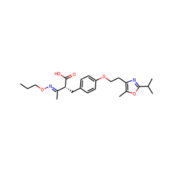 CCCO/N=C(\C)[C@@H](Cc1ccc(OCCc2nc(C(C)C)oc2C)cc1)C(=O)O ZINC000028702668
