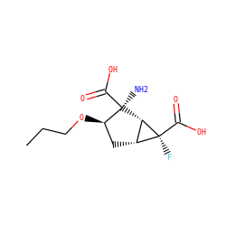 CCCO[C@@H]1C[C@@H]2[C@H]([C@]1(N)C(=O)O)[C@@]2(F)C(=O)O ZINC000013582120
