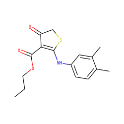 CCCOC(=O)C1=C(Nc2ccc(C)c(C)c2)SCC1=O ZINC000101701147
